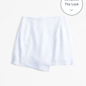 The A&F Scarlett Linen-Blend Wrap Mini Skort